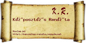 Káposztás Renáta névjegykártya
